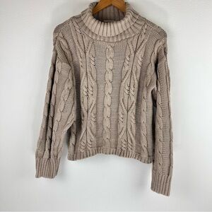 Vtg St. Johns Bay Women’s Classic Cable Knit Turtleneck Sweater Size M